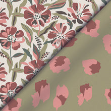 Cargar imagen en el visor de la galería, 23€/m Muselina acolchada Flores/animal print
